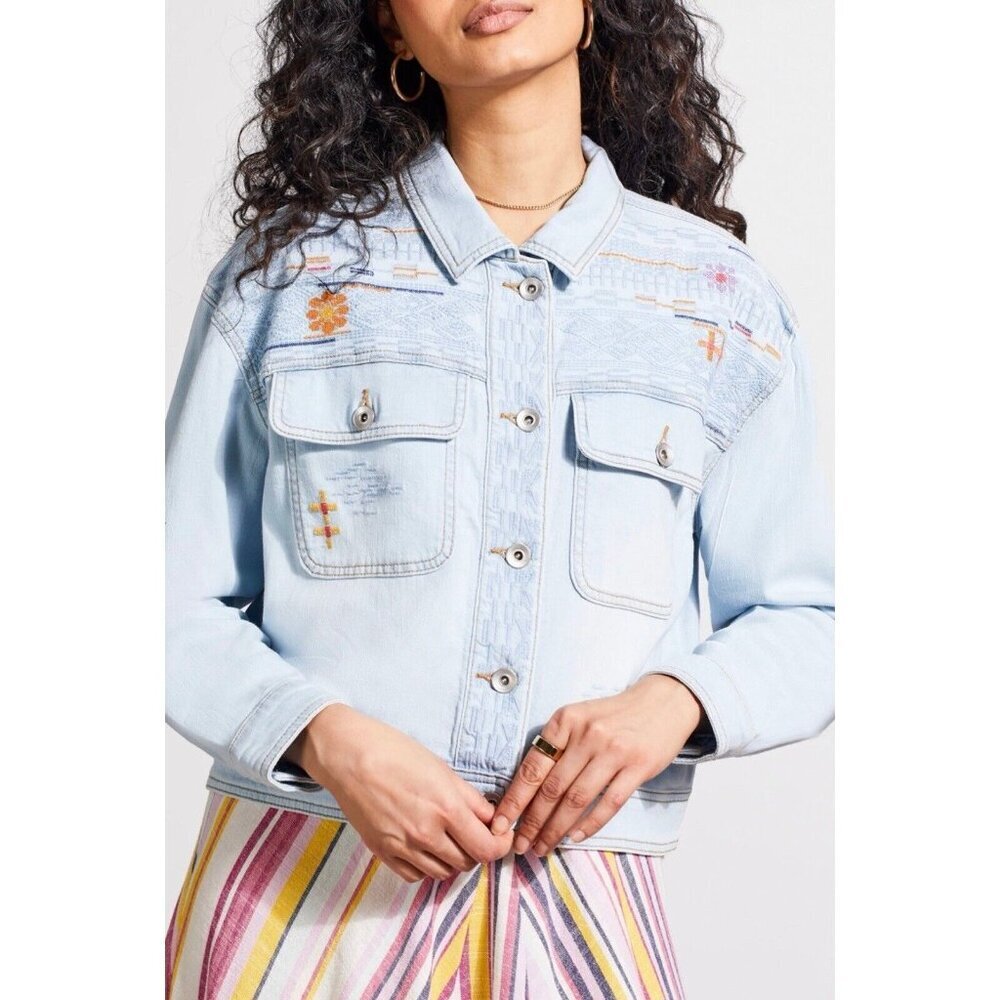 TRIBAL EMBROIDERED SIZE M WOMENS‎ DENIM JACKET